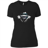 Charlotte Hornets And Superman Fans - Ladies' Boyfriend T-Shirt