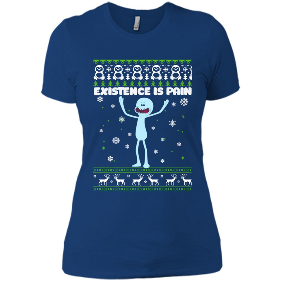 Mr Meeseeks Xistence Is Pain Ugly Christmas - Ladies' Boyfriend T-Shirt