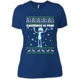 Mr Meeseeks Xistence Is Pain Ugly Christmas - Ladies' Boyfriend T-Shirt