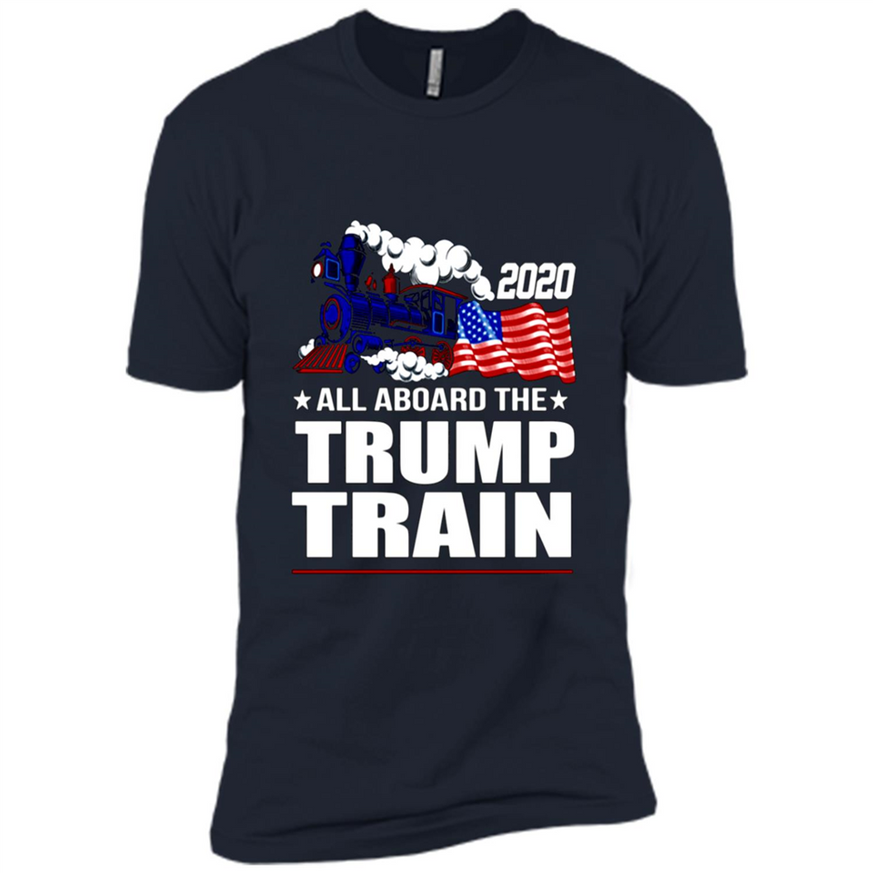 All Board The Trump Train 2020 Patriotic U.S Flag pingpong - Premium Short Sleeve T-Shirt