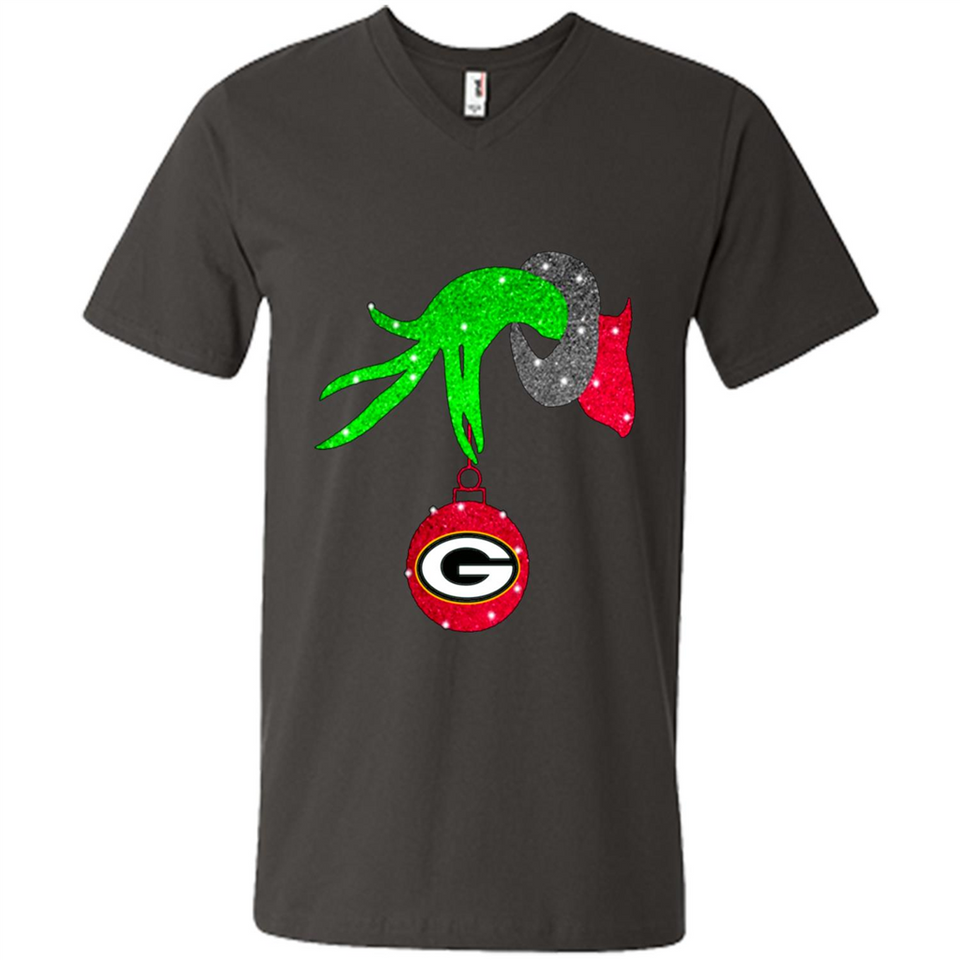 GRINCH HAND HOLDING GREEN BAY PACKERS GLITTER CHRISTMAS PINGPONG