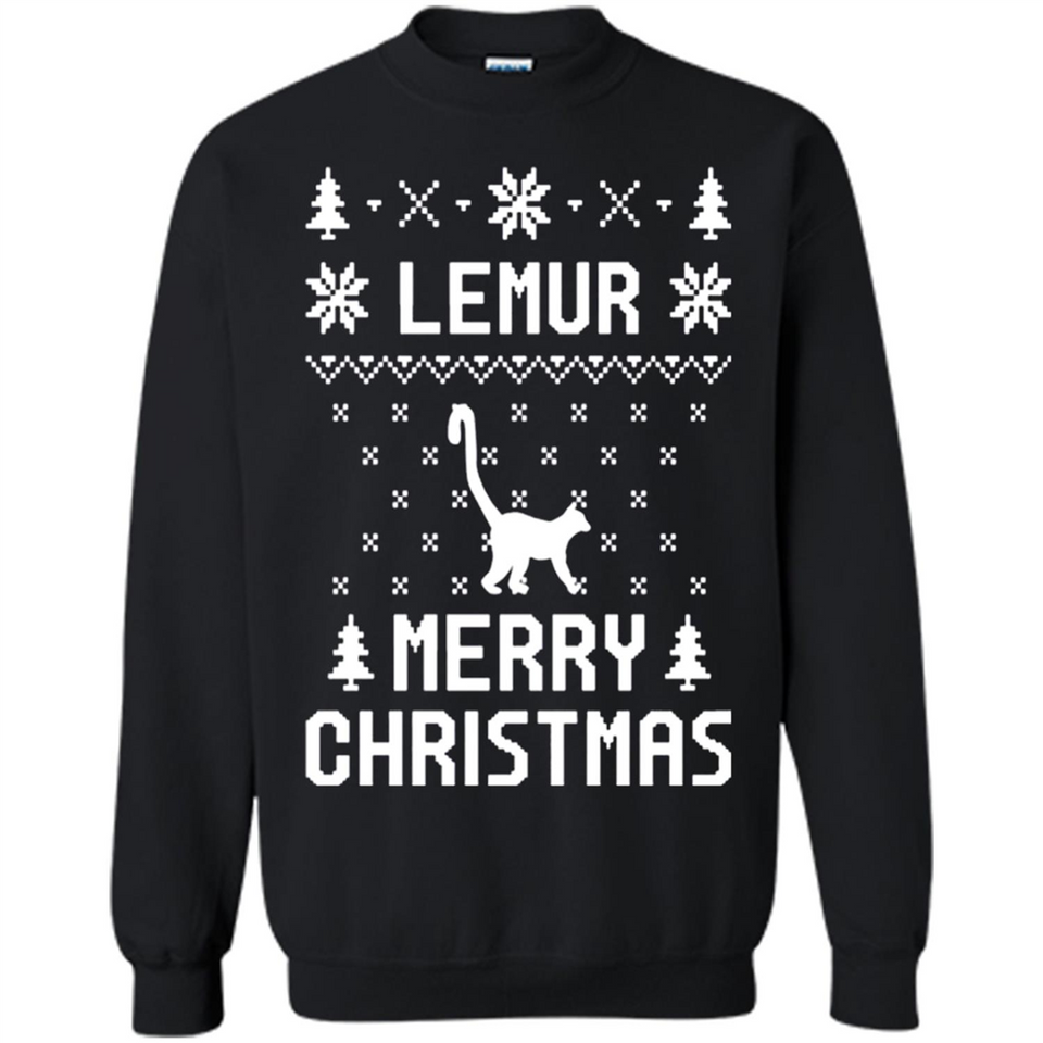 Vintage Tee For Women Men Graphic Shirts Lemur Ugly Christmas Sweater - Sweatshirt