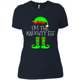 Matching Family Christmas Shirt Funny I'm The Naughty Elf Black mugs PINGPONG - Ladies' Boyfriend T-Shirt