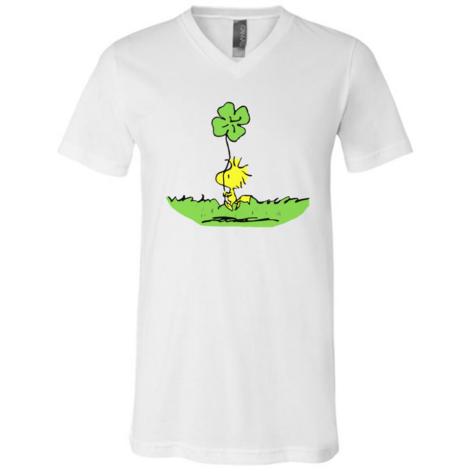 Snoopy Woodstock Shamrock - Canvas Unisex V-Neck