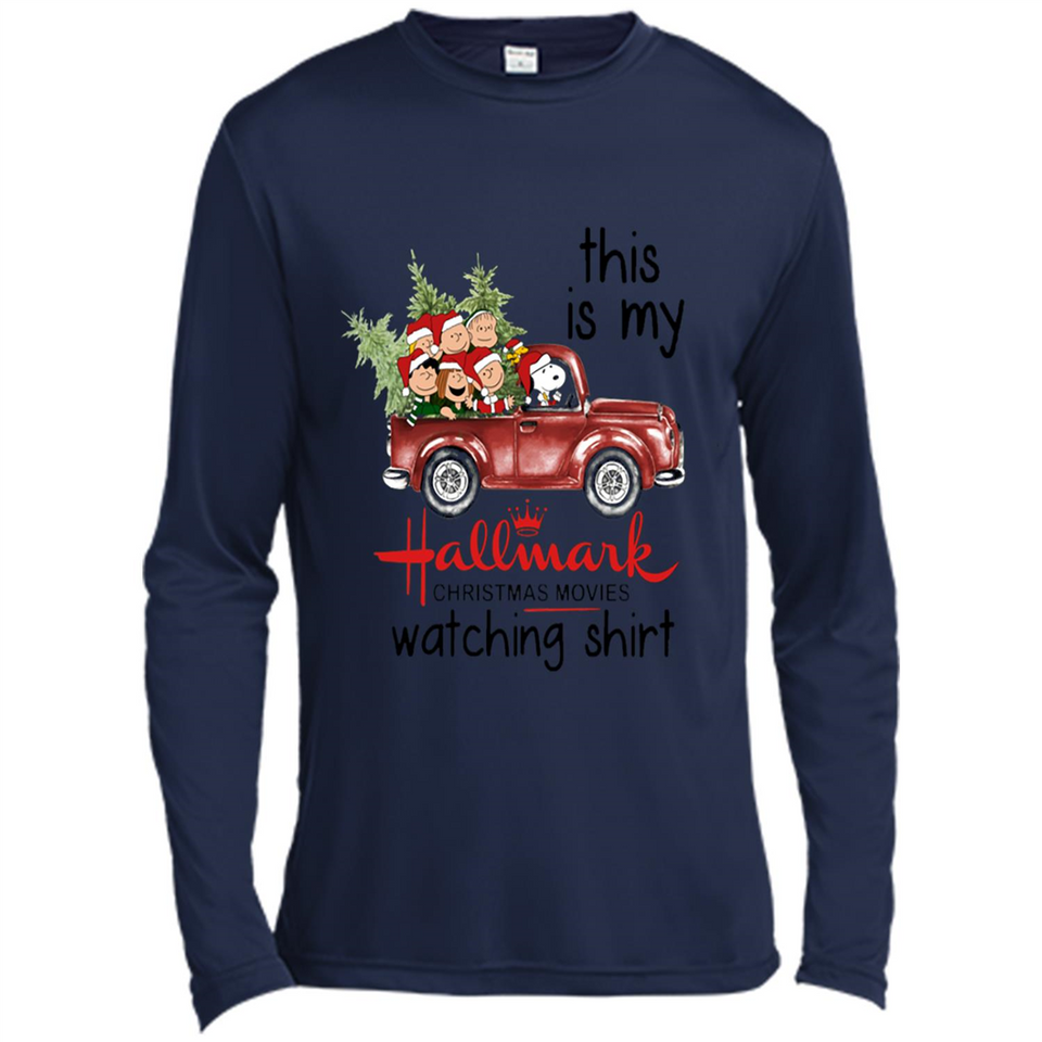 Snoopy This Is My Hallmark Christmas Movies Watching T-Shirt - Canvas Long Sleeve T-Shirt