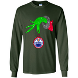 GRINCH HAND HOLDING EDMONTON OILERS GLITTER CHRISTMAS PINGPONG