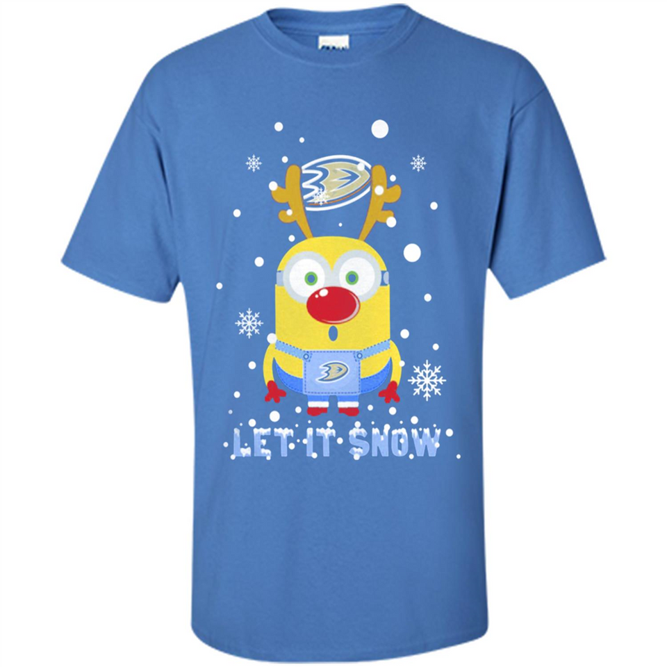 Minion Anaheim Ducks Ugly Christmas Sweater Let it Snow - Shirt