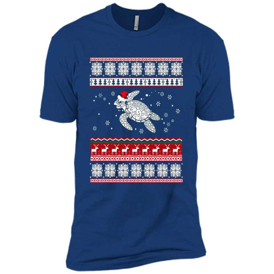 Sea Turtle Ugly Christmas T-Shirt - Premium Short Sleeve T-Shirt