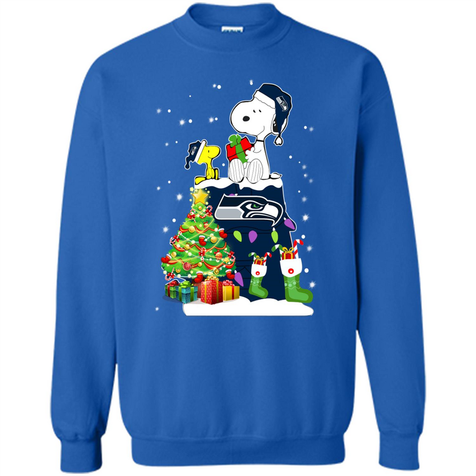 SEATTLE SEAHAWKS SNOOPY & WOODSTOCK CHRISTMAS