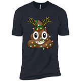 Reindeer Poop Emoji Cute Merry Christmas T-Shirt - Premium Short Sleeve T-Shirt