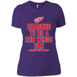 Reasons to be a Detroit Red Wings Fan Complete List on Back - Ladies' Boyfriend T-Shirt