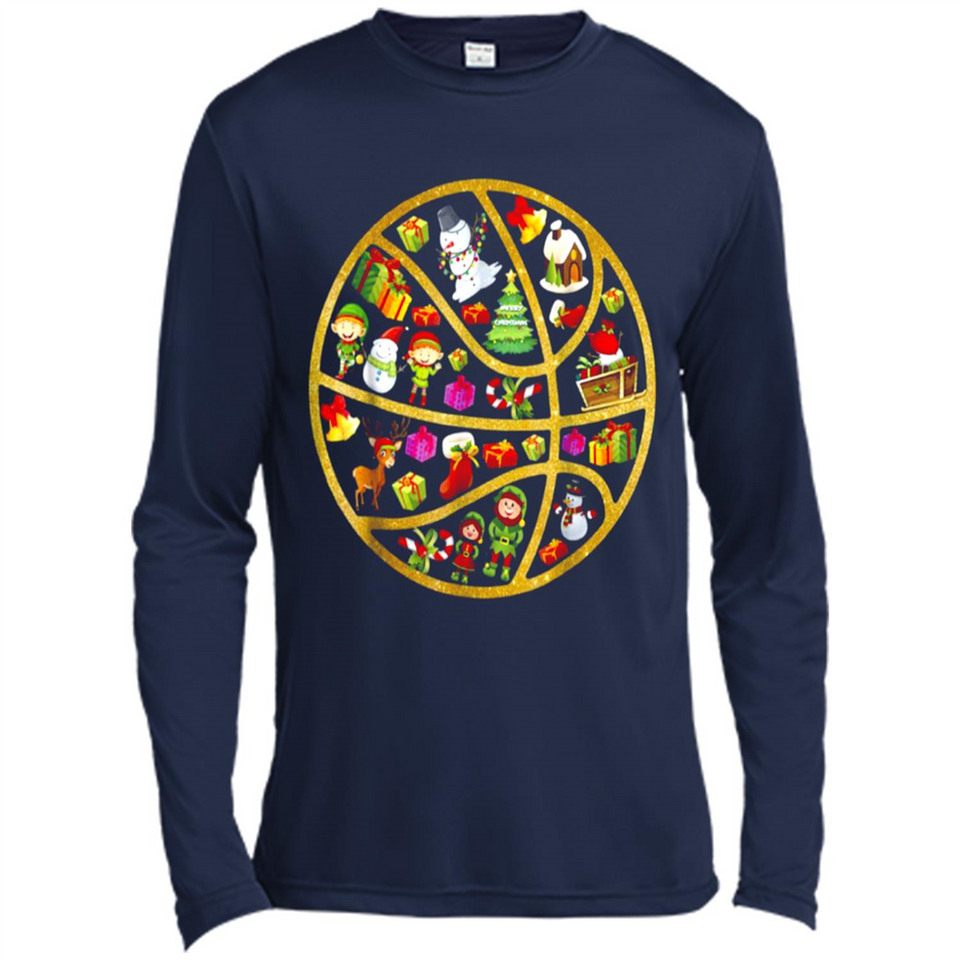 Basketball Christmas Ornament - Canvas Long Sleeve T-Shirt