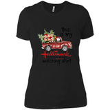 Snoopy This Is My Hallmark Christmas Movies Watching T-Shirt - Ladies' Boyfriend T-Shirt