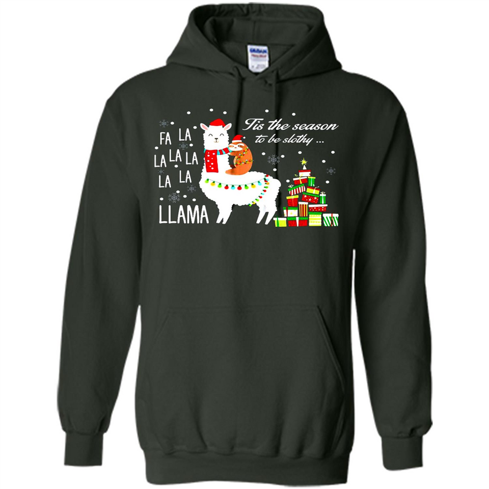 Llama Tis the season to be slothy Christmas sweatshirt PINGPONG - Hoodie