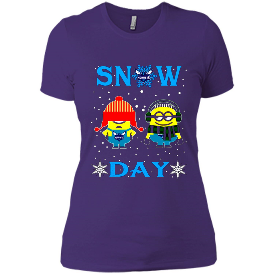 Snow Day Shirt For Charlotte Hornets Vs Minion Fans pingpong