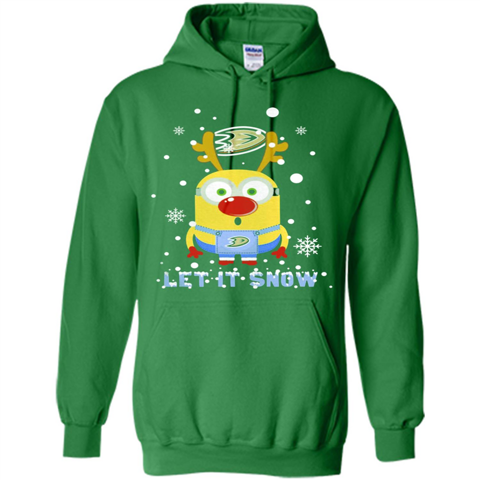 Minion Anaheim Ducks Ugly Christmas Sweater Let it Snow - Hoodie