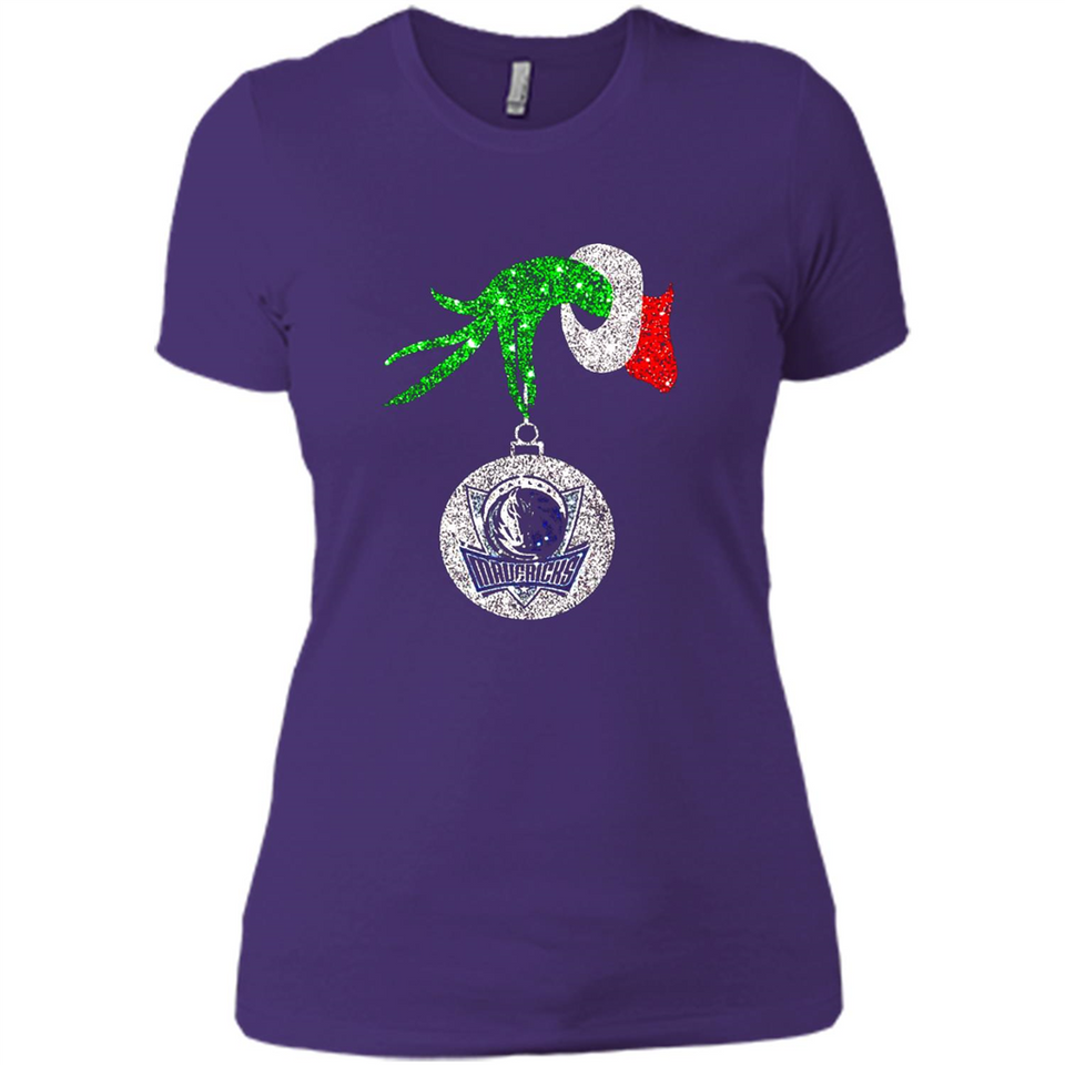 Amazing Dallas Mavericks Glitter Grinch Monogram Ornament Christmas Gift - Ladies' Boyfriend T-Shirt