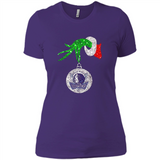 Amazing Dallas Mavericks Glitter Grinch Monogram Ornament Christmas Gift - Ladies' Boyfriend T-Shirt