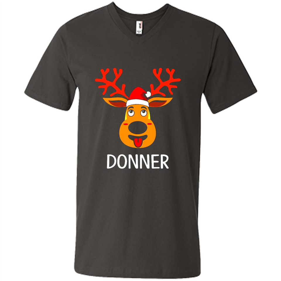 Donner Reindeer Santa Claus Funny Xmas Holiday T-Shirt - Men's V-Neck