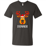 Donner Reindeer Santa Claus Funny Xmas Holiday T-Shirt - Men's V-Neck