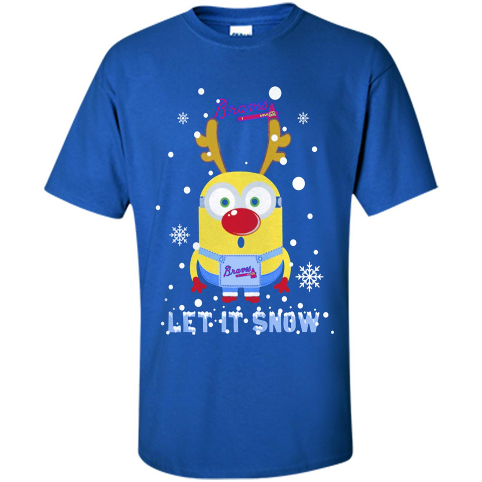 Minion Atlanta Braves Ugly Christmas Sweater Let it Snow - Shirt