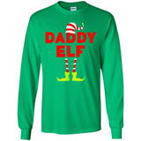 Mens Daddy Elf T-Shirt Funny Matching Christmas Costume - Long Sleeve T-Shirt
