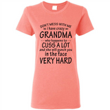 Don't Mess With Me My Grandma Is Crazy And She Will Punch You - Ladies Short-Sleeve