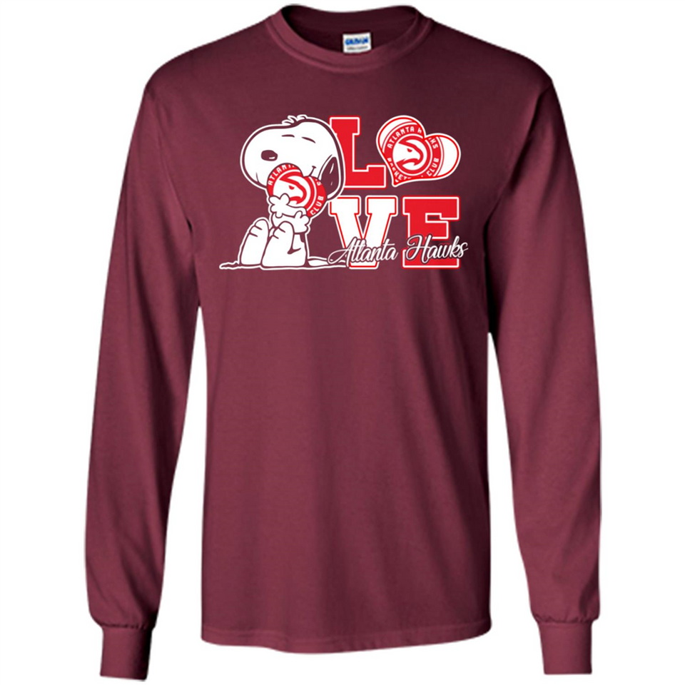 Snoopy loves NBA Atlanta Hawks - Long Sleeve T-Shirt