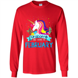 Unicorns are born in February Birthday Rainbow Gift Custom Ultra Cotton