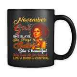 November Girl She Slays She Prays Beautiful Birthday PINGPONG