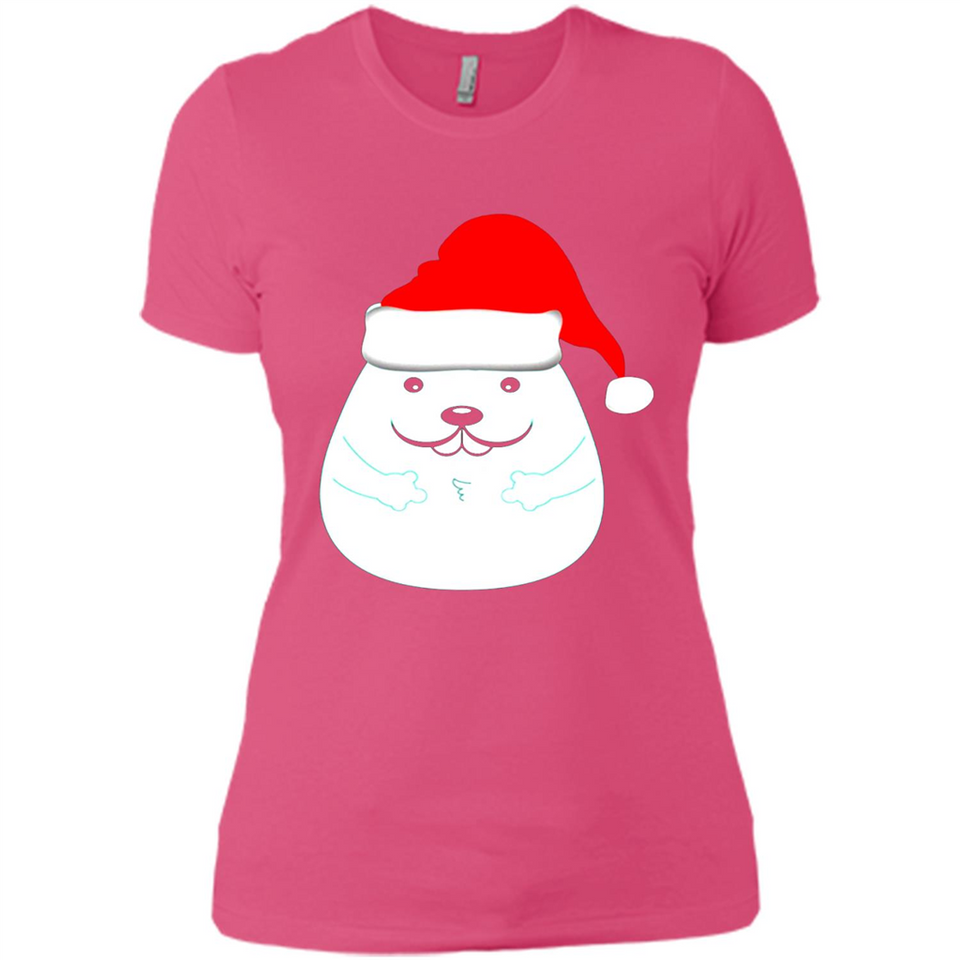 Funny Hamster Christmas t-shirt Santa Hat - Ladies' Boyfriend T-Shirt
