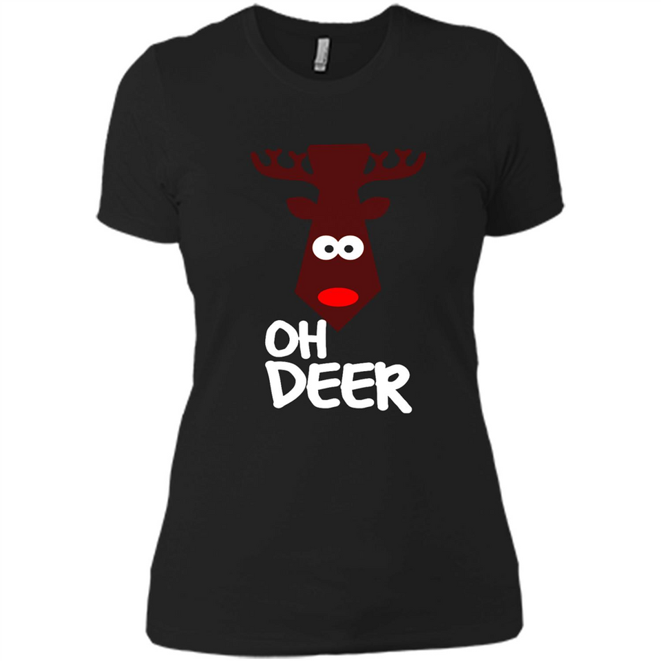 Oh Deer Christmas Reindeer Black mugs PINGPONG - Ladies' Boyfriend T-Shirt