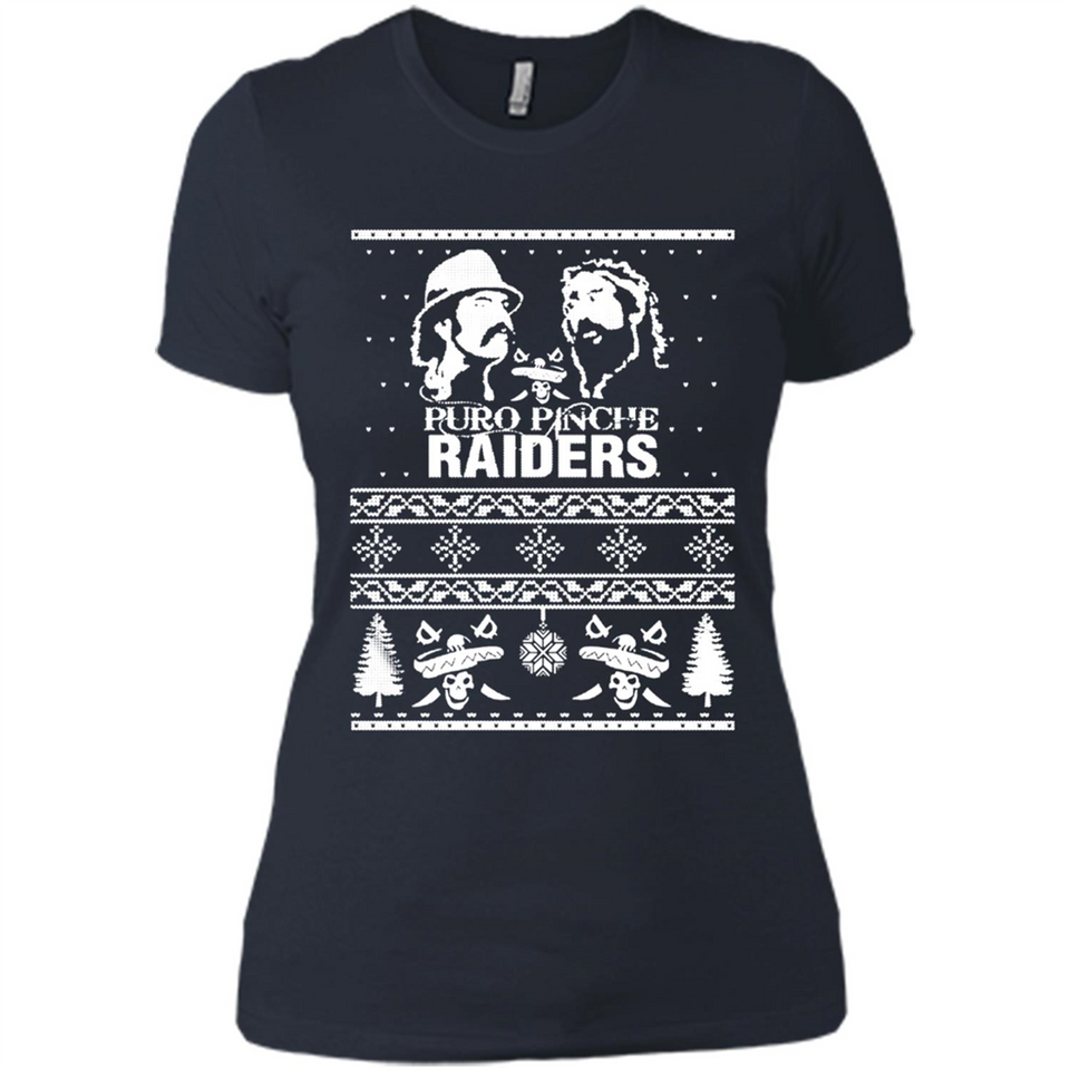 Puro Pinche Raiders Ugly Christmas Sweater - Ladies' Boyfriend T-Shirt