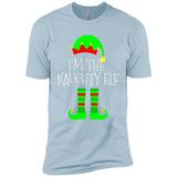 Matching Family Christmas Shirt Funny I'm The Naughty Elf Black mugs PINGPONG - Premium Short Sleeve T-Shirt