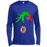 GRINCH HAND HOLDING BOSTON BRUINS GLITTER CHRISTMAS PINGPONG