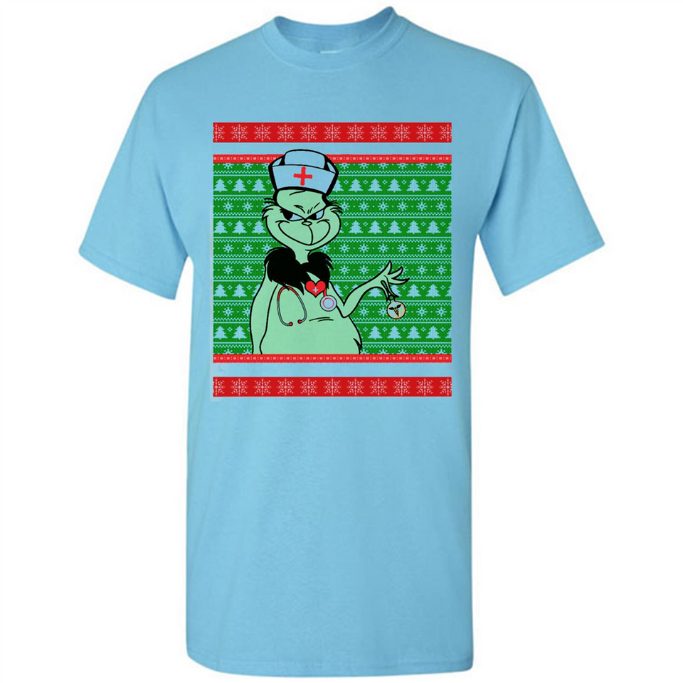 Grinch Nurse Ugly Christmas Sporty T-Shirt PINGPONG - Shirt