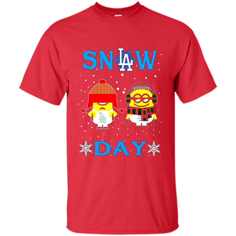 Snow Day Shirt For Los Angeles Dodgers Vs Minion Fans pingpong