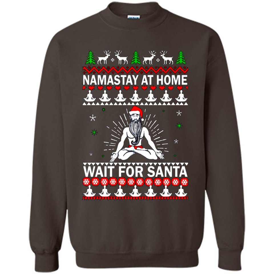 Namastay at home and wait for Santa Christmas sweatshirt PINGPONG