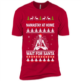 Namastay at home and wait for Santa Christmas - Premium Short Sleeve T-Shirt