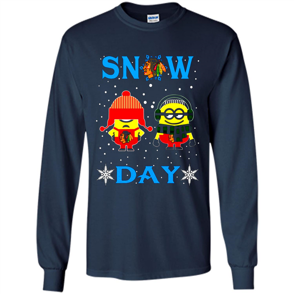 Snow Day Shirt For Chicago Blackhawks Vs Minion Fans pingpong