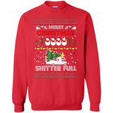 Merry Christmas Shitter Full Christmas Tree Snowman Sweater PINGPONG - Sweatshirt