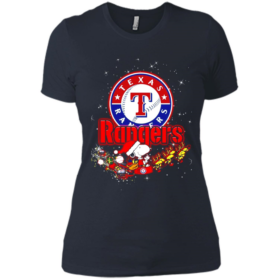 Snoopy Christmas Texas Rangers - Ladies' Boyfriend T-Shirt