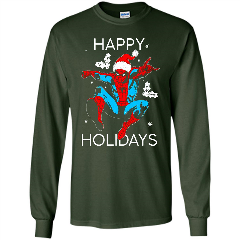 Marvel Spider Man Happy Holidays Santa Christmas Mug PINGPONG - Long Sleeve T-Shirt