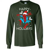 Marvel Spider Man Happy Holidays Santa Christmas Mug PINGPONG - Long Sleeve T-Shirt