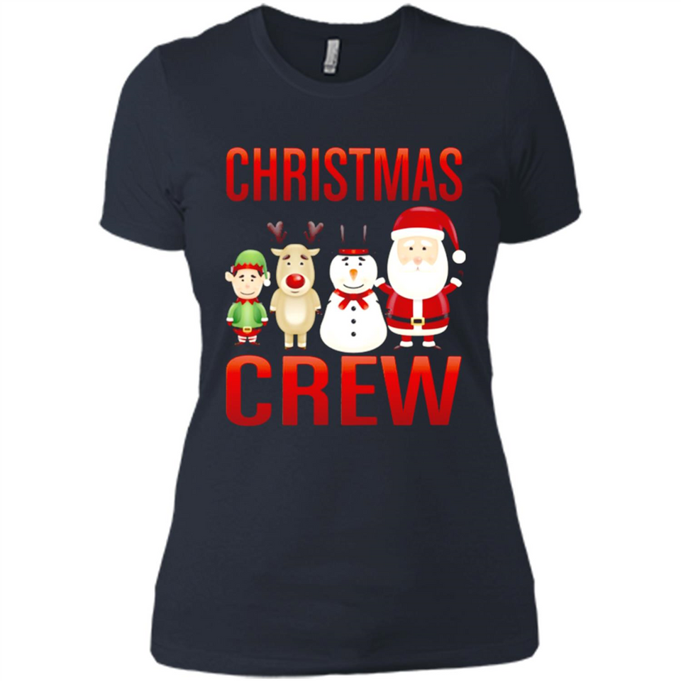 CHRISTMAS CREW Shirt X-mas Santa Snowman Reindeer Elf - Ladies' Boyfriend T-Shirt