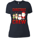 CHRISTMAS CREW Shirt X-mas Santa Snowman Reindeer Elf - Ladies' Boyfriend T-Shirt