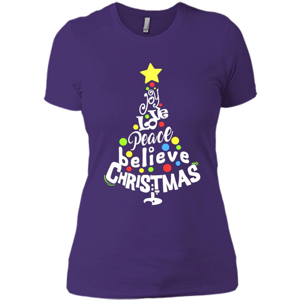 Joy Love Peace Believe Christmas Tree
