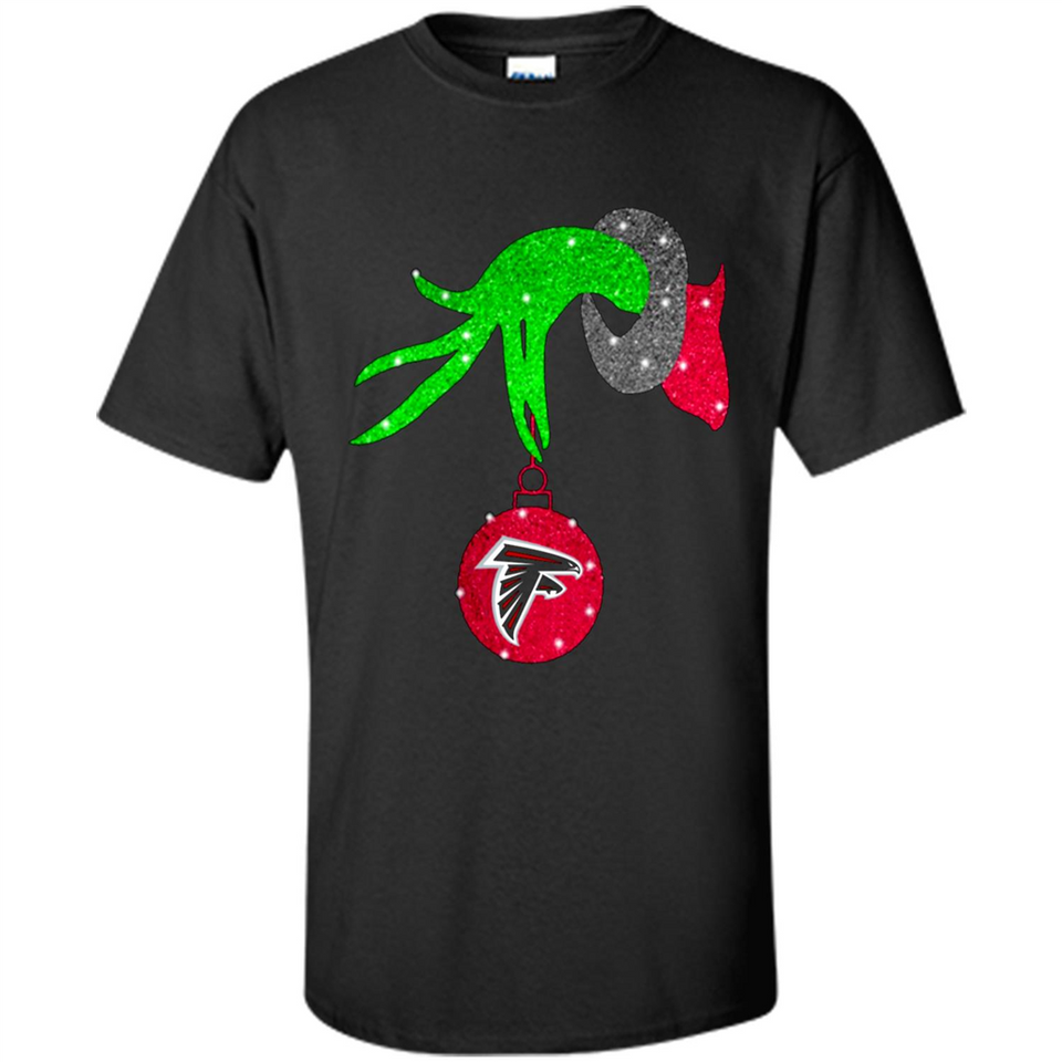 GRINCH HAND HOLDING ATLANTA FALCONS GLITTER CHRISTMAS PINGPONG