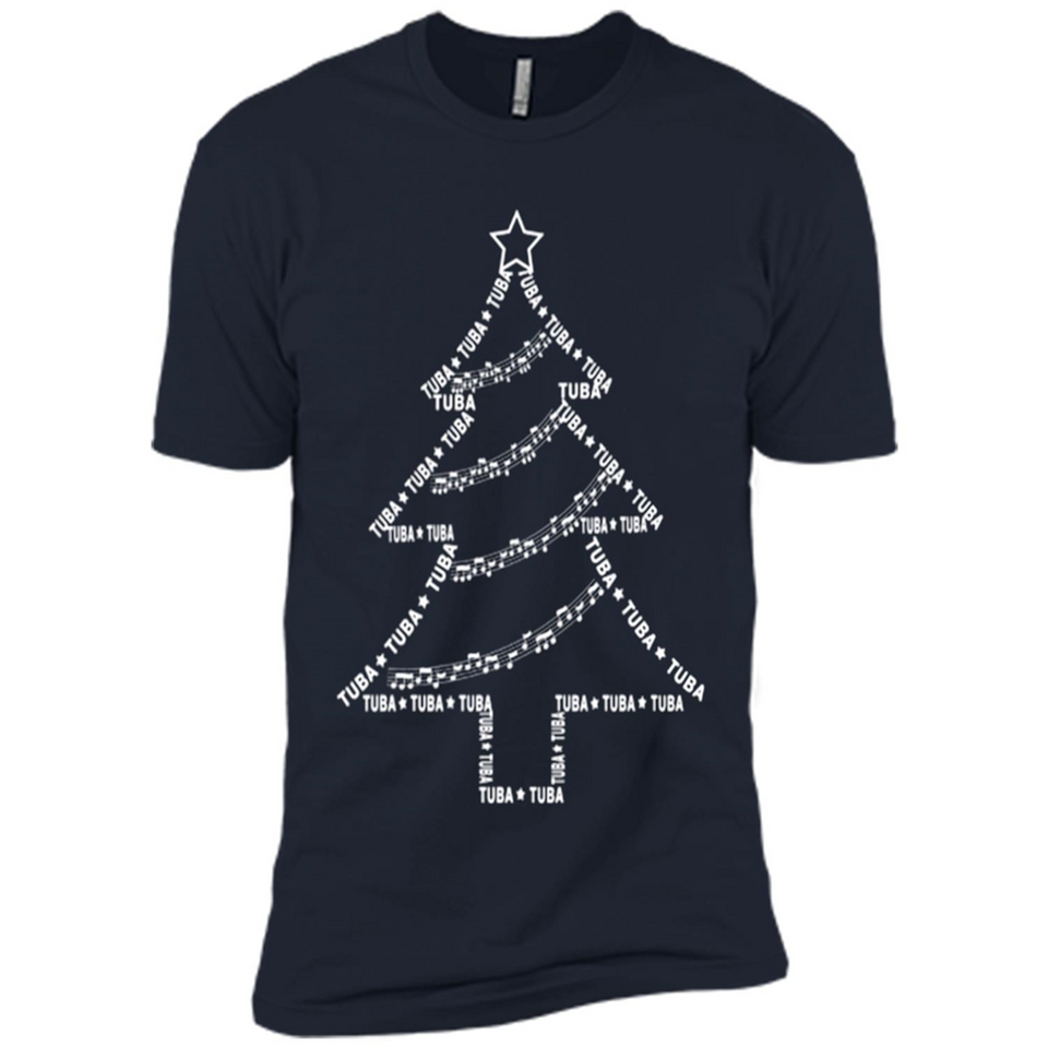Tuba Text Christmas Tree Musical Instrument Holiday 1