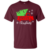 Vintage Christmas Classic Truck T-Shirt with Snow and Tree